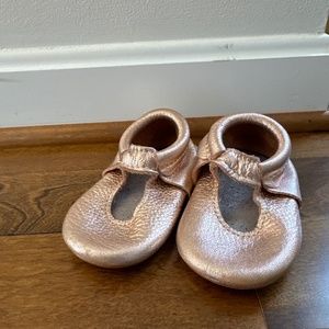 Freshly Picked rose gold soft sole shoes